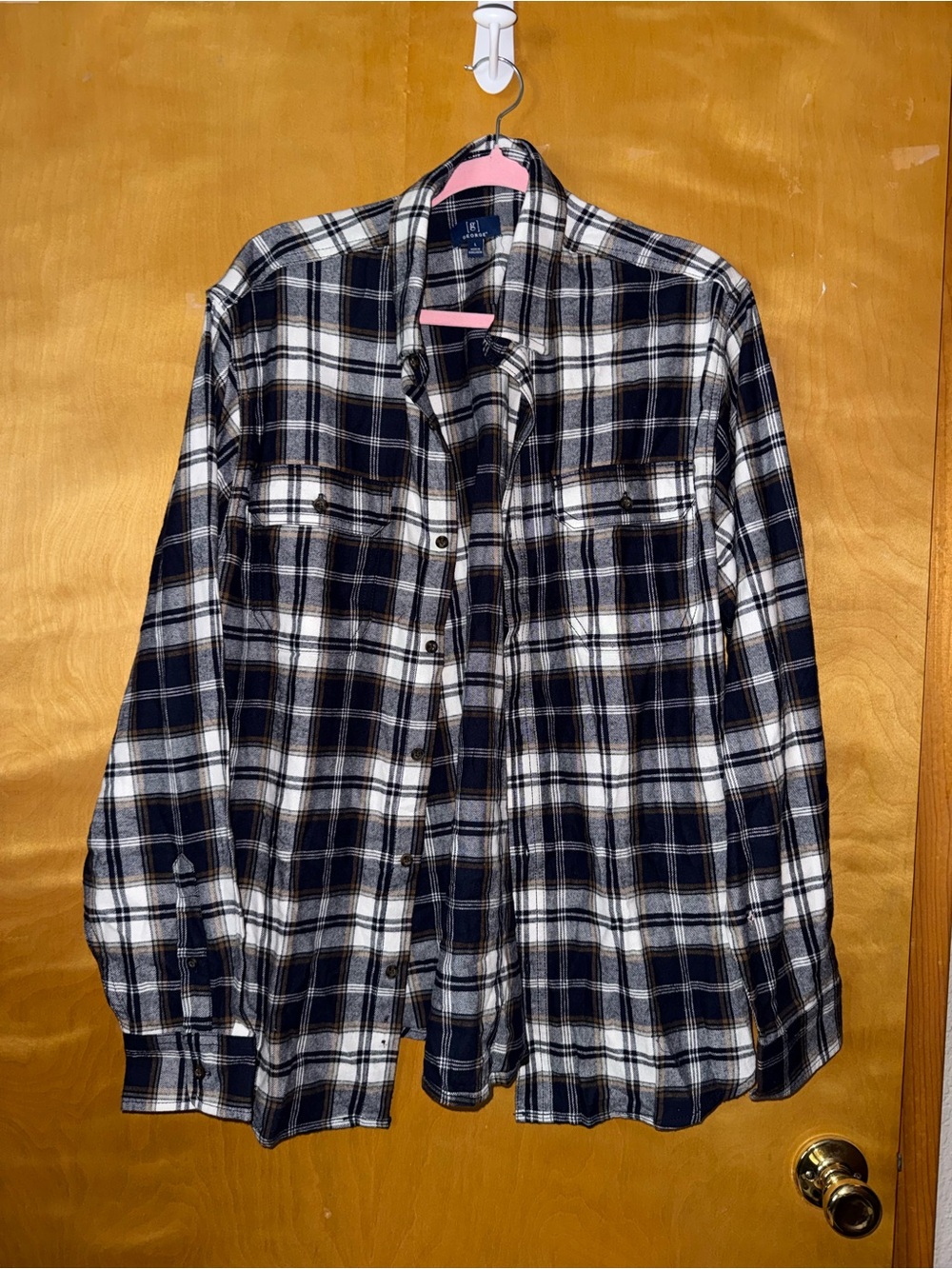 George Navy and White Plaid Lightweight Shirt Jacket